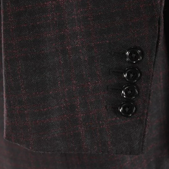 Ermenegildo Zegna Sport Coat Size 54L 44L US in Black & Red Plaid 100% Wool